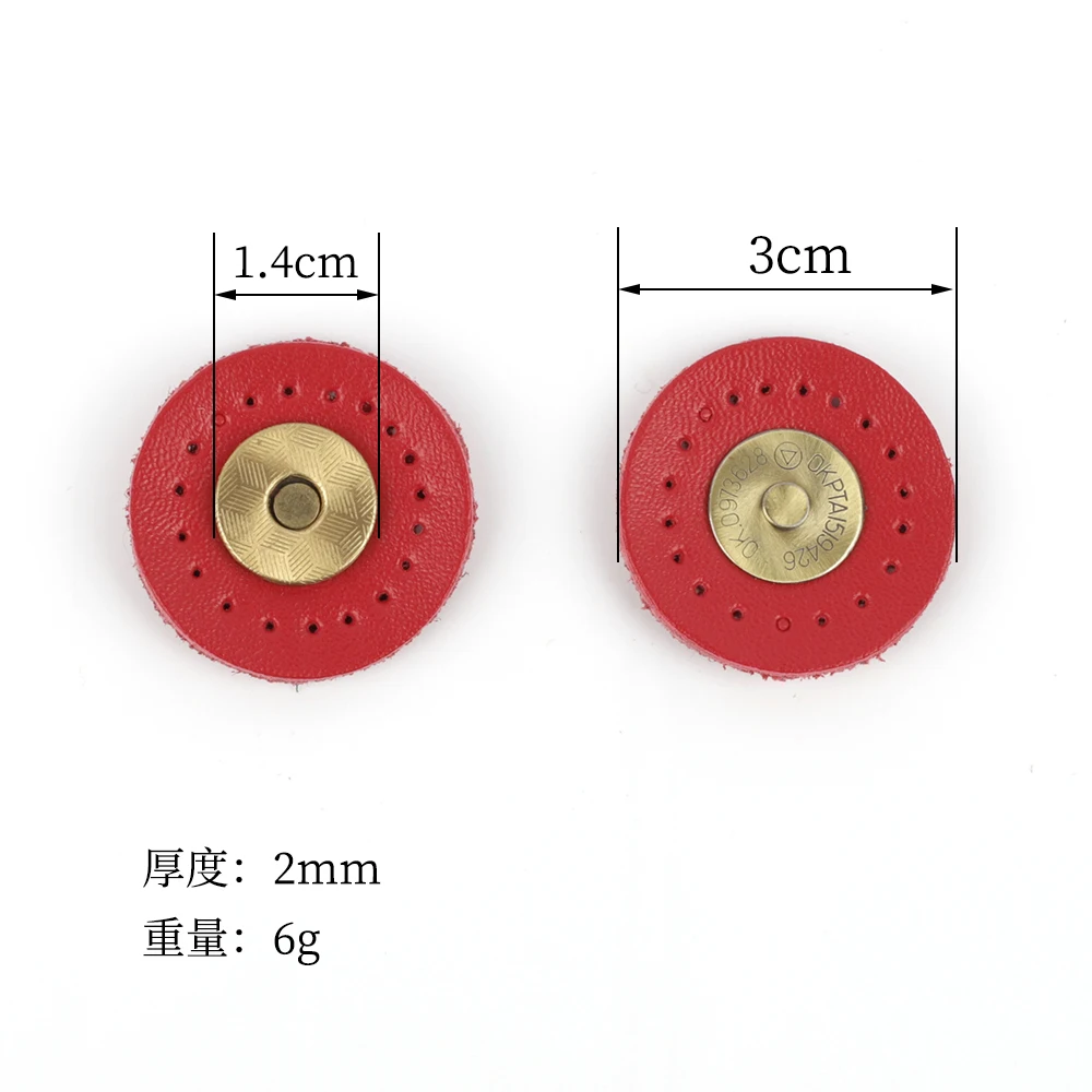 5 Sets Circular Shape Leather Buckles Purse Clasp Card Pack Hasp Clasp Hasp Buttons Diy Bag Accessories
