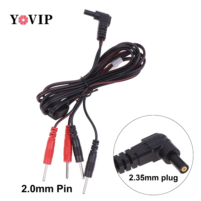 

1Pcs Electrode TENS Unit Lead Wires Connector Cables 1.2M 2.35mm Plug 2.0mm Pin Replacement Jack DC Head Digital Therapy Machine