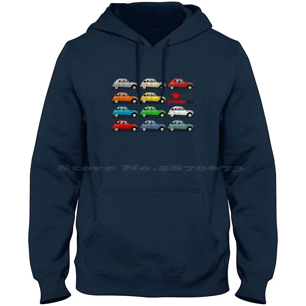 Amo Il Mio Citro? N 2Cv 100% Cotone Felpa Con Cappuccio 2Cv 2 Cv Deuxchevaux Az Tpv Prototipo Charleston Classic French Icon Special