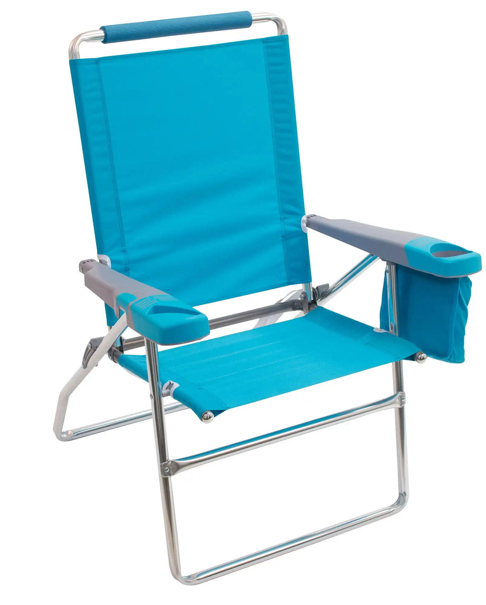 

17" Height Beach Chair 4 position Adjustable Chaise Lounge Outdoor Pool Side Folding Recliners