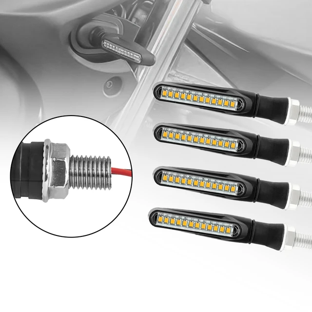 Motorcycle Led Turn Signals Directional Indicators Flashing Rear Tail Brake Flasher Light Stop Signal Light Motorcycle DRL Lamp 4