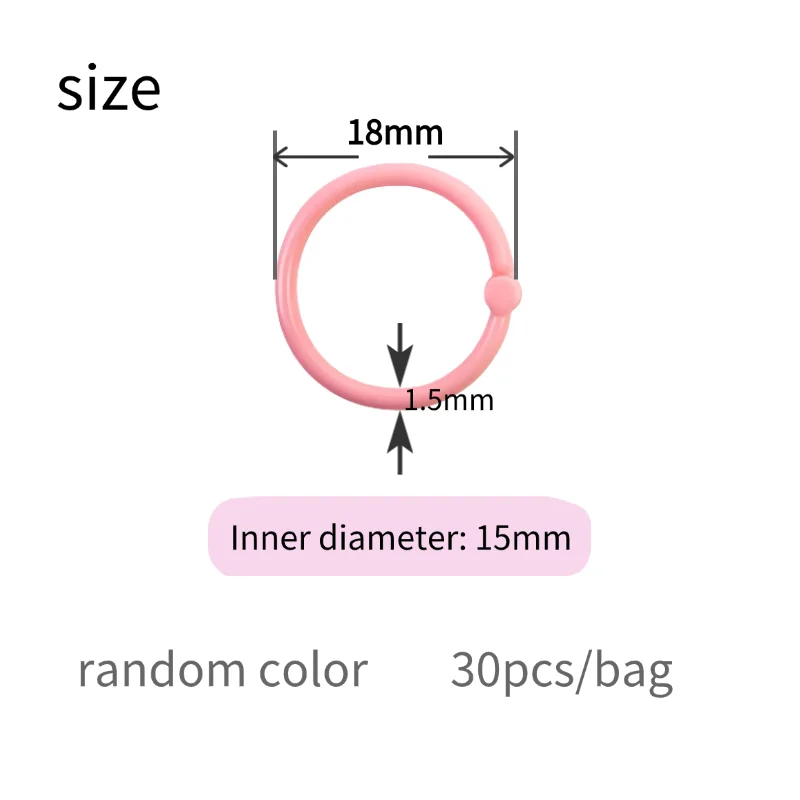 30 pz/borsa Anelli Colorati per Quaderni a Fogli Mobili, Anelli Multifunzione per Calendario, Portachiavi e Avvolgicavo - immagine 6