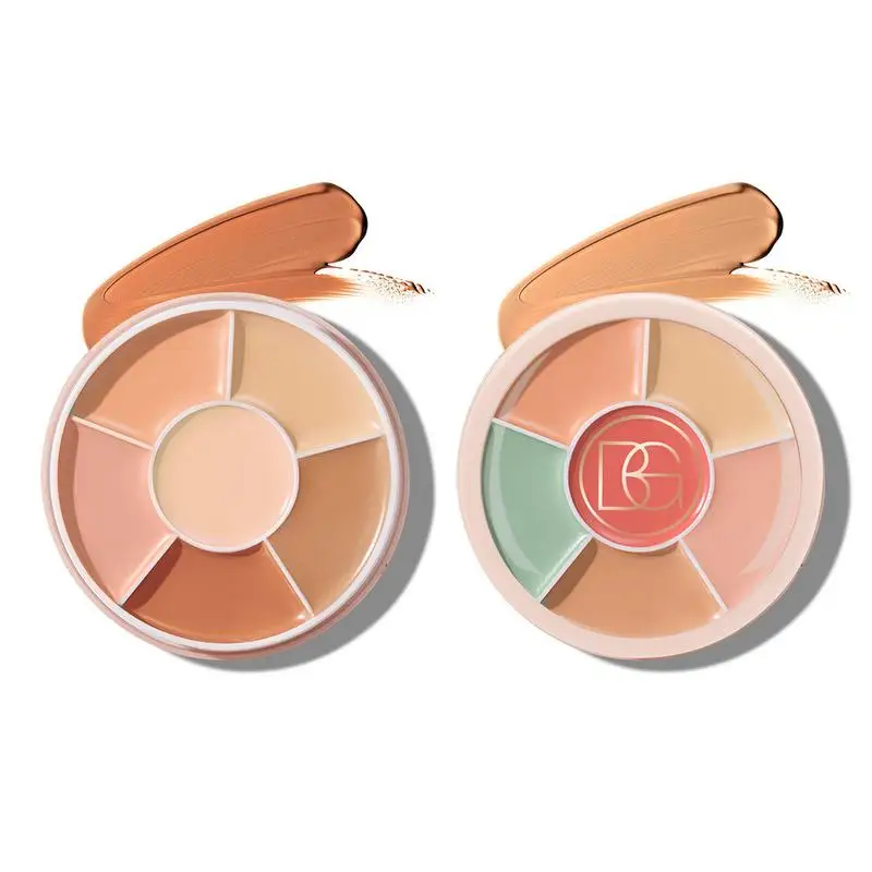 6 Colors Concealer Palette Moisturizing Full Coverage Acne Spot Dark Circles Concealer Cream Brightening Highlighter Face Makeup