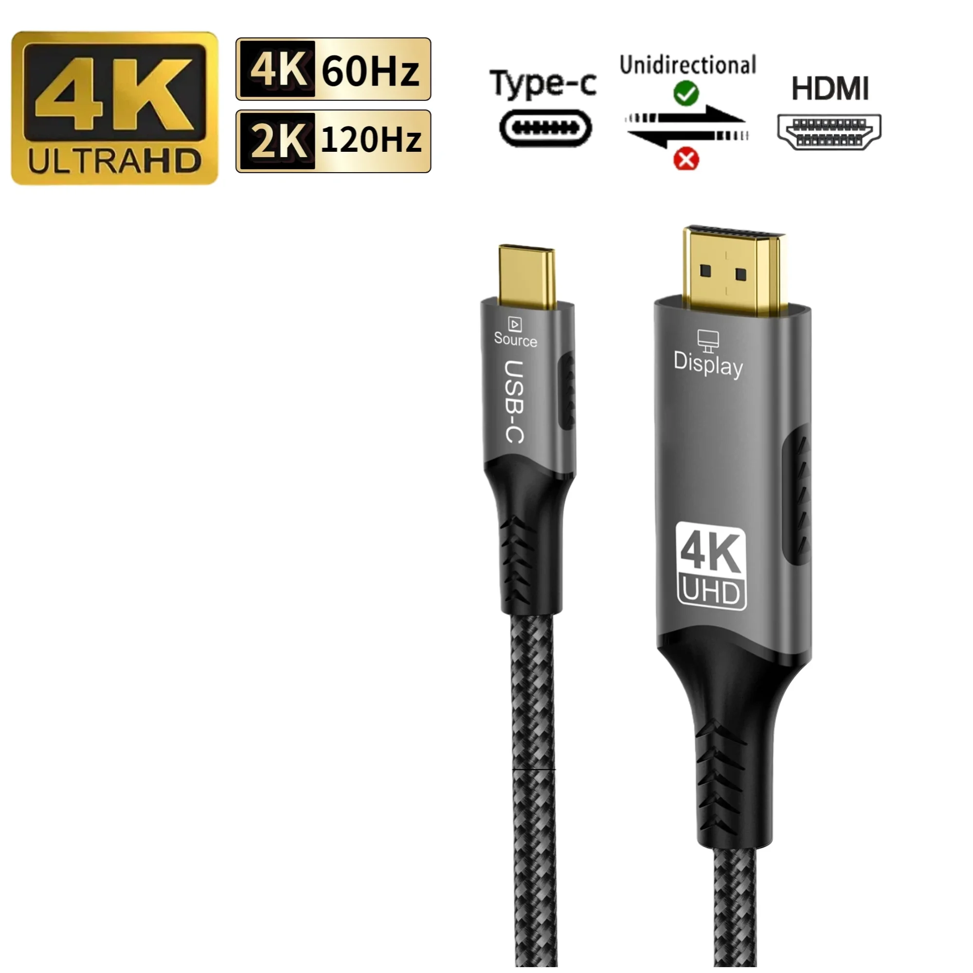 ตัวเลือกสินค้า สาย USB-C เป็น HDMI 8K รองรับ Thunderbolt/iPhone/Galaxy