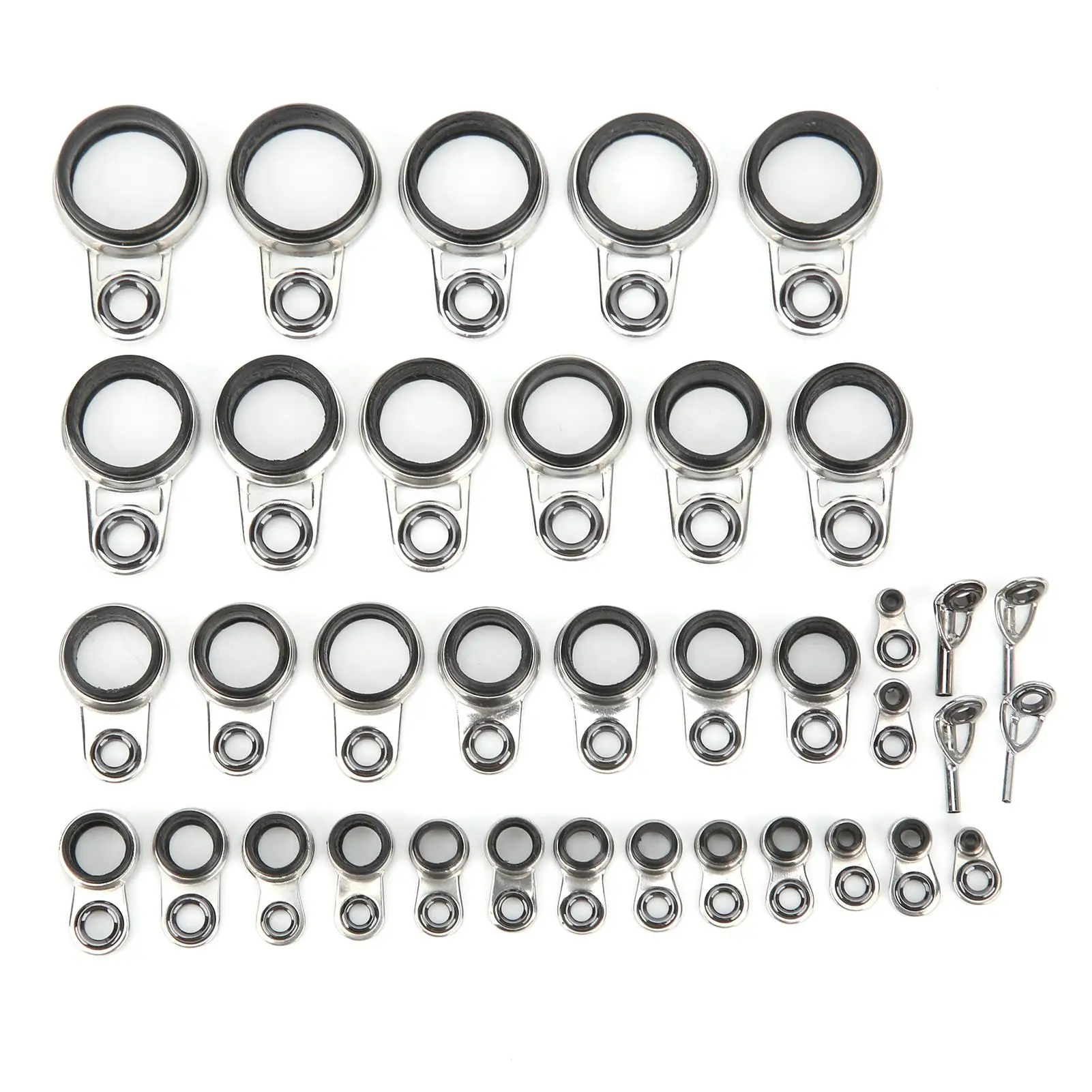 Fishing Rod Wire Top Tip Set Stainless Steel Ceramics Fishing Line Guide Rings