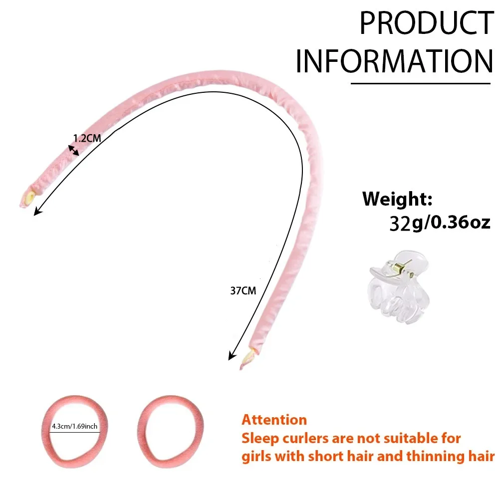 Hair Curling Tools Mini Thin Heatless Hair Curling Headband Effortless Overnight Curls for Lazy Girls