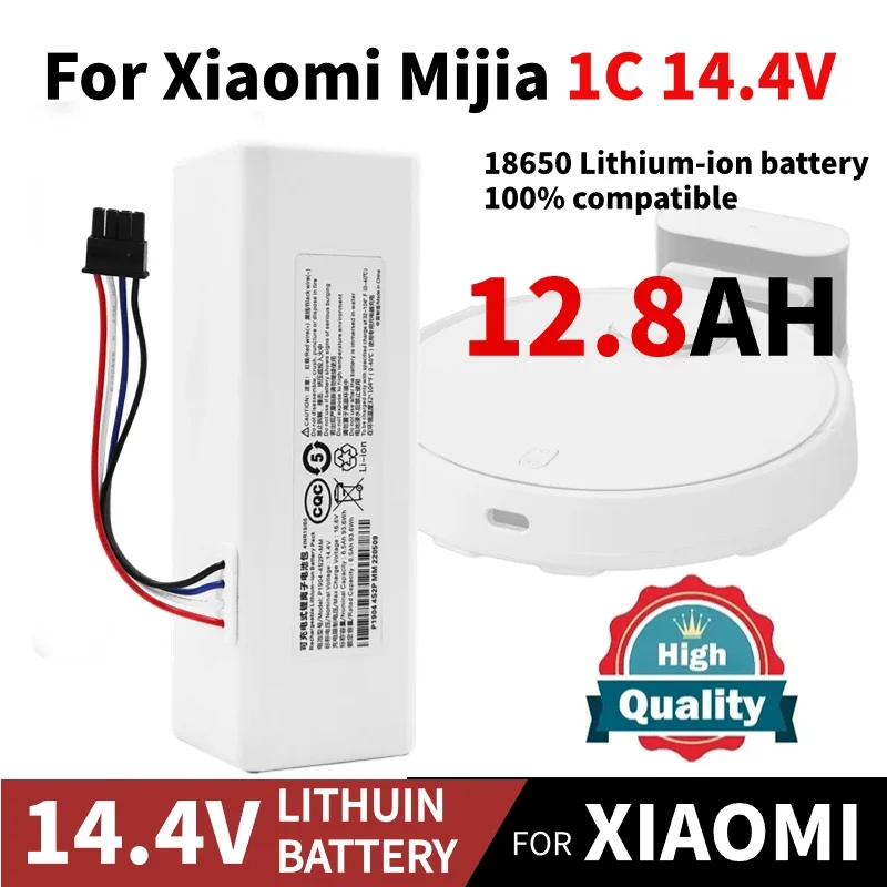 

2024 Upgrade 14.4V 12800mAh Replacement Battery For Xiaomi Mijia 1C STYTJ01ZHM Robot Vacuum Mop Cleaner Accessories Parts