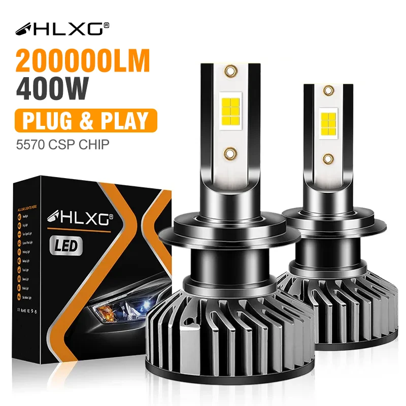 HLXG Mini Canbus lampada H4 H7 LED faro auto 200000LM 6000K 8000K