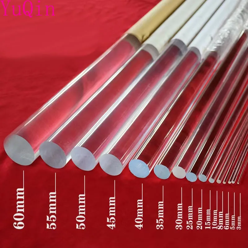 AllSize Clear Acrylic Plexiglass Lucite Rod Bar DIY Decor customized cut sevice DIY accessories