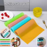 4pcs/set Anti Fouling Refrigerator Mat Anti Mold Suitable For Dining Tables Drawers Cabinets Can Be Cut For Multiple Purposes 1