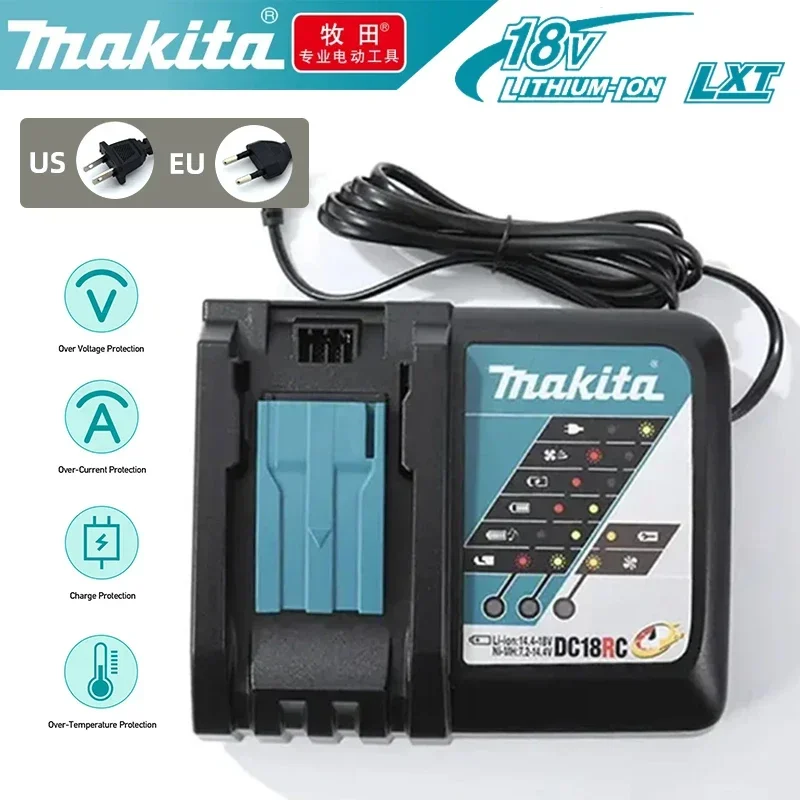 Original Makita Charger DC18RC 3A Li-ion Compatible with 14.4V 18V LXT BL1815 BL1860 BL1430 BL1450 Drill Batteries Charger charger adapter battery charger