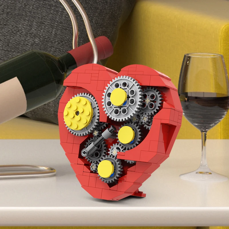 

Love Conveyor Belt Clockwork Red Heart Diecast Model Kid Children Educational Toys MOC- 4453 Christmas Birthday Gift Kids