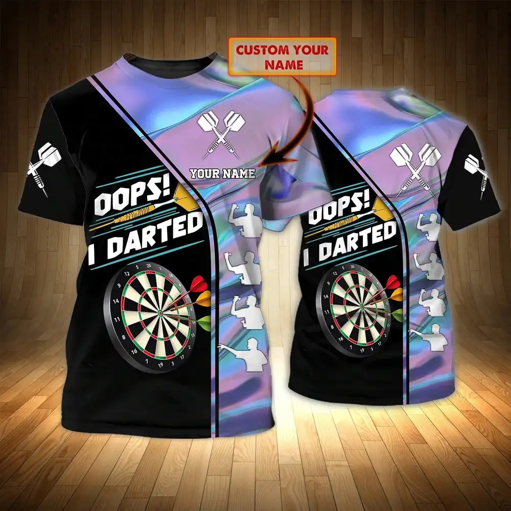 

3D Printing Shirt Personalized Name Darts Lovers Summer Street Top Short Sleeve T-Shirt Simple Collection