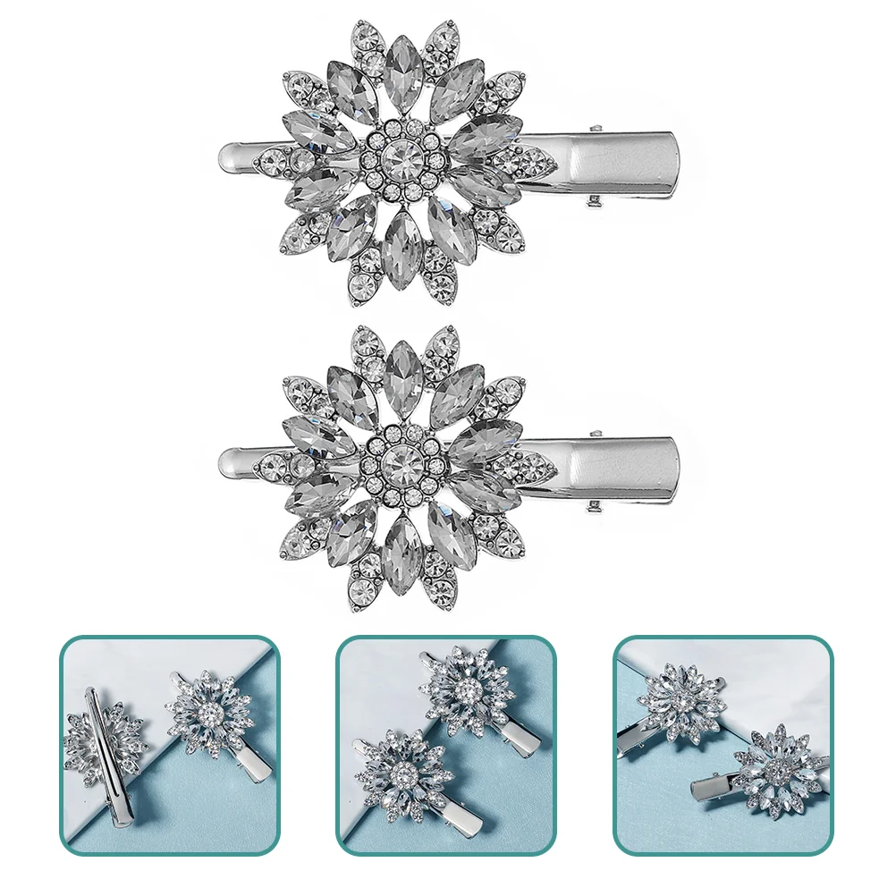 

2pcs Rhinestones Hairpin Side Hair Clip Hair Accessory