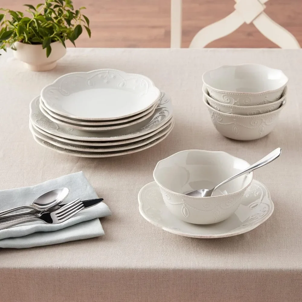 

12-Piece Dinnerware Set With Accent Plates Kitchen Plates Dinner Sets Crockery Family Tableware