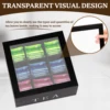 Wood Tea Bag Storage Box with Clear Lid 9 Compartments Square Container Desktop Jewelry Organizer Tea Box Case 3