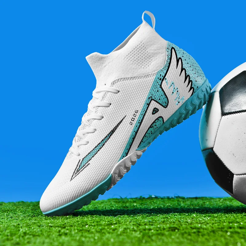 Men's High-Quality Ultralight Football Boots - High Ankle Non-Slip Sports Shoes