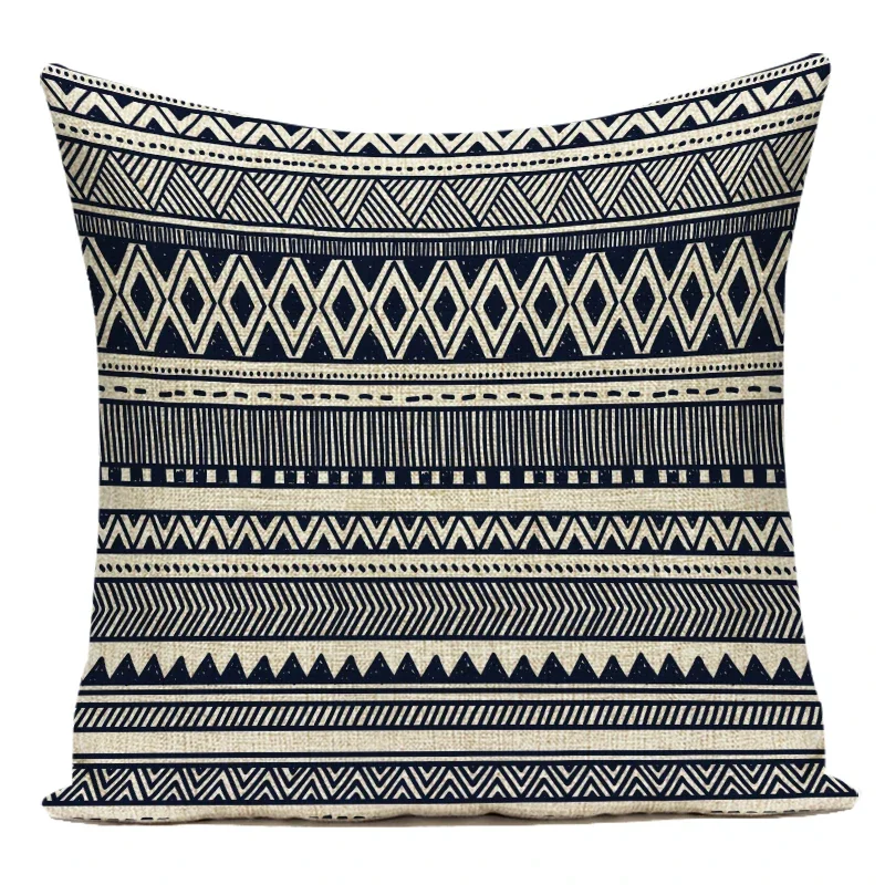 Vintage Boho Geometric Cotton Linen Decorative Throw Pillow Cover