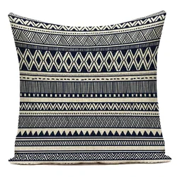 Vintage Boho Geometric Cotton Linen Decorative Throw Pillow Cover - 45x45cm (1)