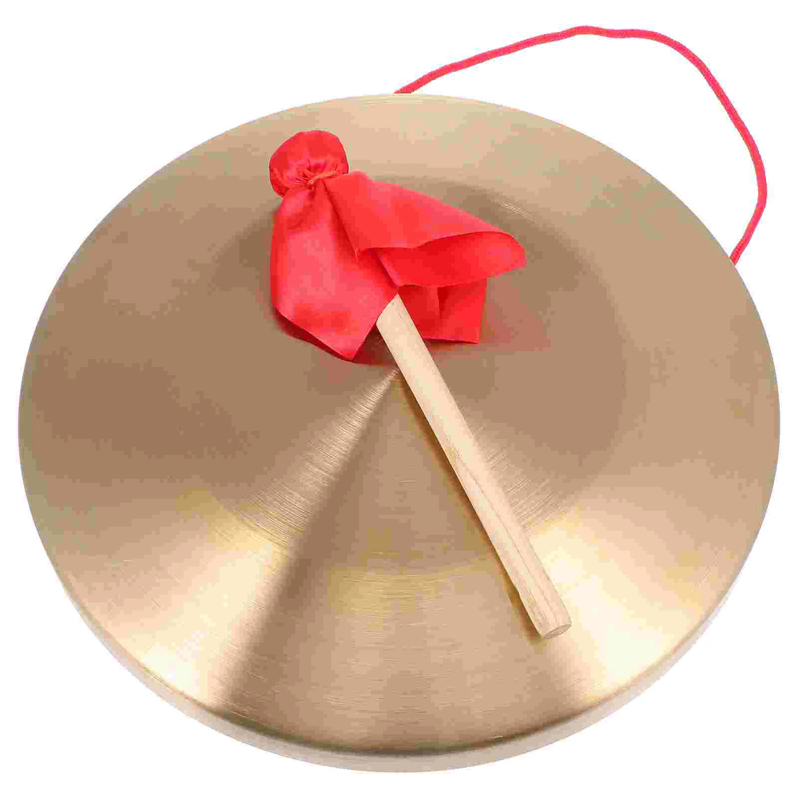 Chinese Gong Instrument 1 Set Practical Hand Gong Cymbal Chinese Gong Company Opening Golden