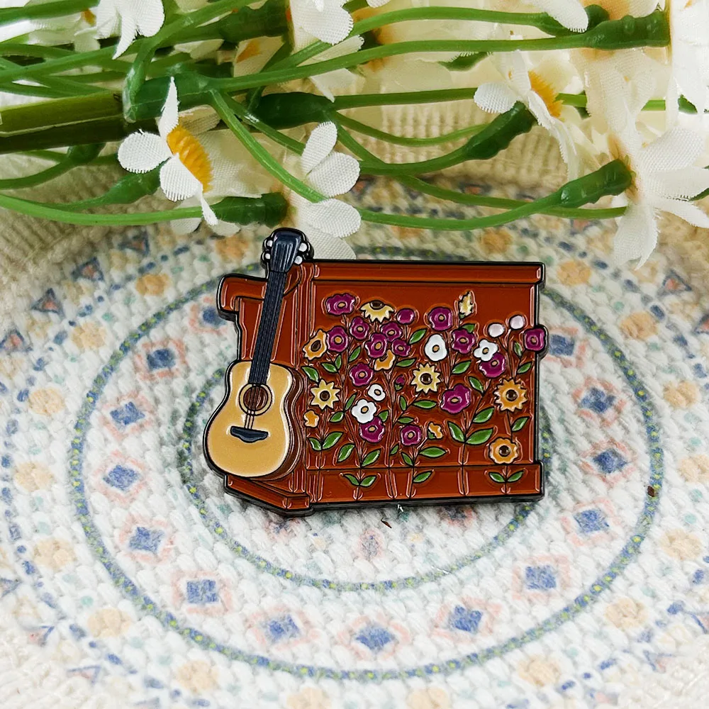 Eras Tour Surprise Songs Piano Guitar Enamel Pin Floral Piano Badge Singer Fan Gift Collection Souvenir Concert Accessories - 5