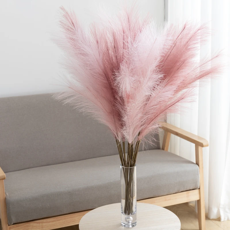 

5pcs Artificial Flowers Pampas Grass Reed Large Fake Plant 50/70/80cm Long Branch High Fluffy Reed Home Party Wedding Decoration