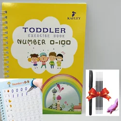 Reusable 3D Calligraphy and Math Learning Book for Kids - Educational Drawing and Letter Practice Toy Gift (Number with Pen)