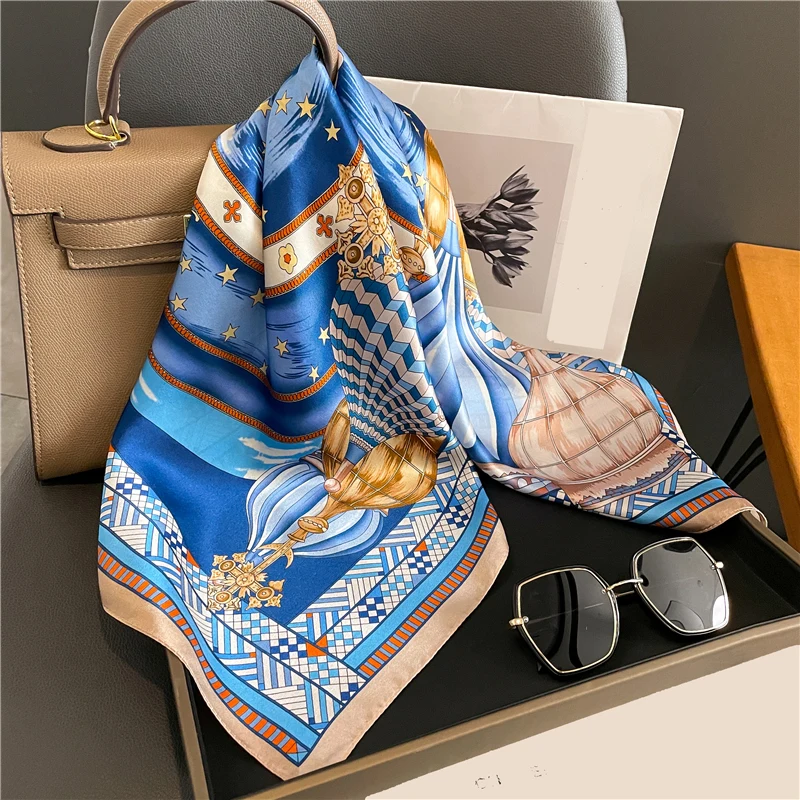 

Luxury Brand Neckerchief Wrist Design 100% Real Silk Square Scarf Women Shawl Ladies Neck Tie Wrap Hair Ribbon Headband Bandana