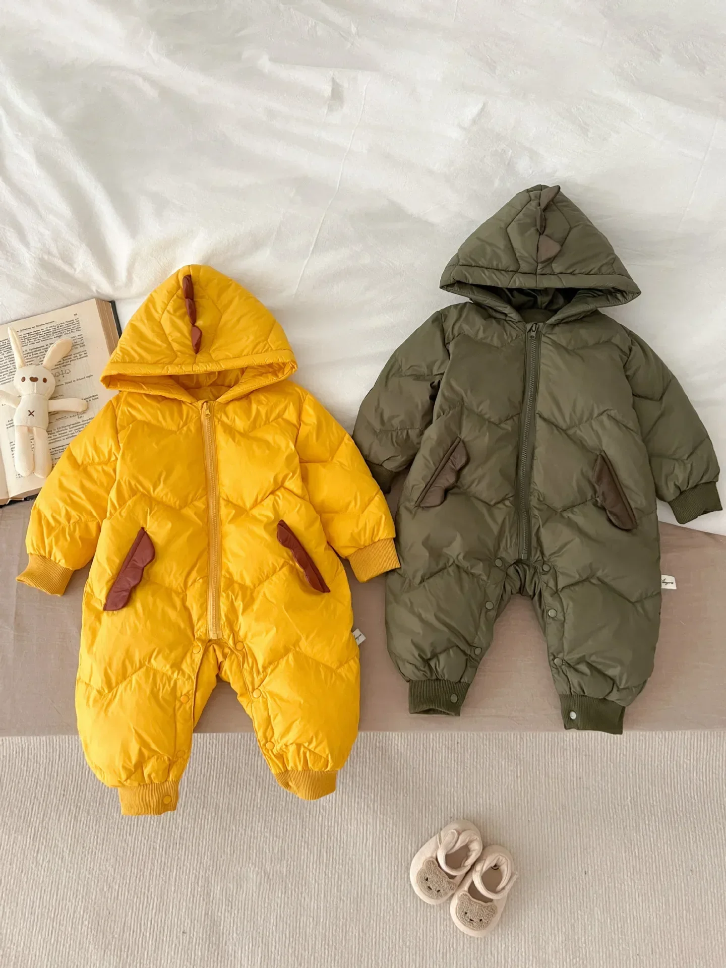 

winter Newborn Infant Baby Boys and Girls Romper Down Jackets Romper White Duck down Onepiece Kids Fashion Baby clothing