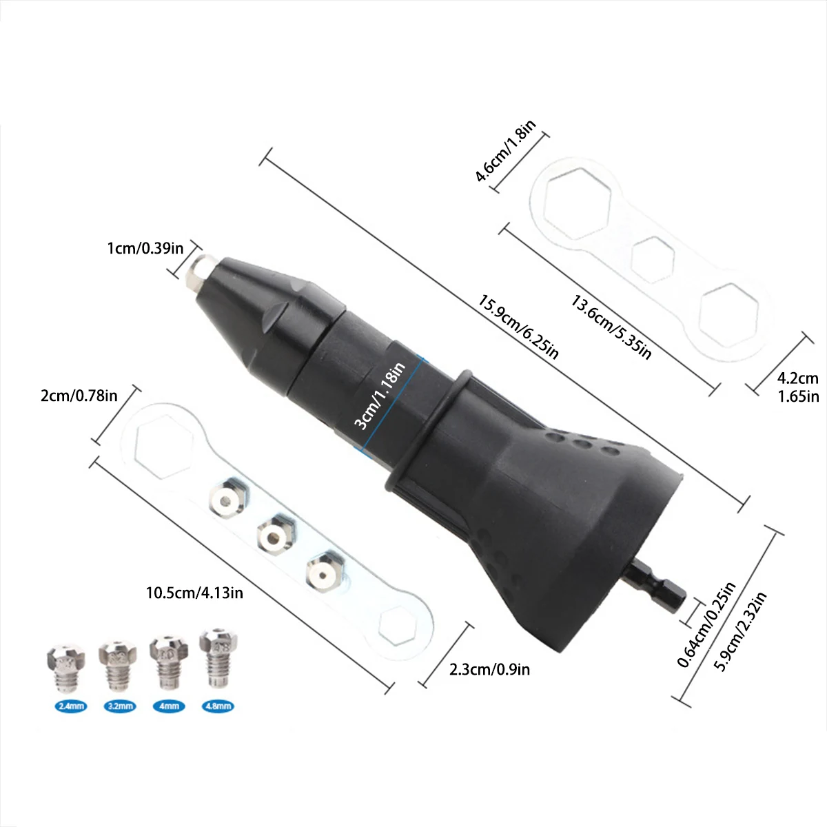 Rivet Tool Rivet Hardware Adapter Electric Electric Nut Hardware Alloy Steel Nut Tool With Hexagonal Wrench