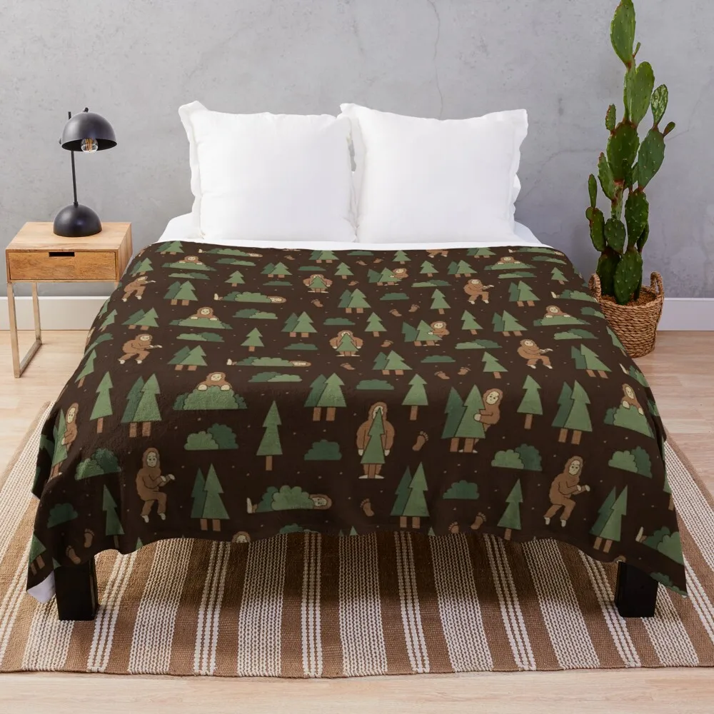 Bigfoot Forest Throw Blanket giant sofa knit blanket Fleece flannel