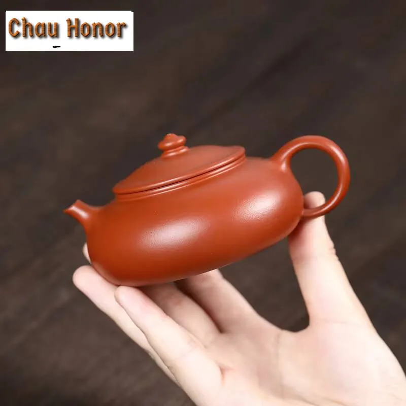 140ml Ancient Yixing Purple Clay Teapots Master Handmade Cold River Sketch Pot Raw Ore Zhu Mud Kettle Zisha Tea Set Craft Gift