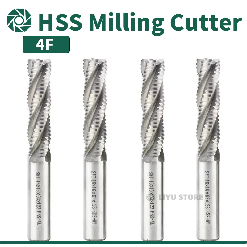 Milling Cutter Rough End Mill HSS Carbide 4 Flute 5mm to 45mm