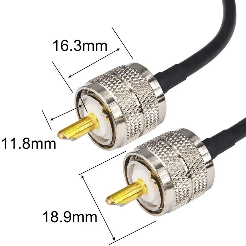 ABZW 6개입 CB 무전기 안테나 케이블 50Cm PL259 UHF 남성-남성 RG58 동축 패치 리드 아마추어 햄 라디오 CB 마린용
