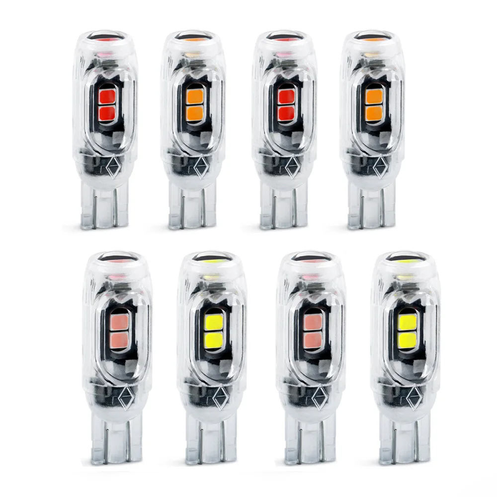 

8Pcs T10 LED BULB W5W Super Bright LED Wedge Bulb Parking Dome Signal Lamp Truck 6000K Silicone Stroboscope Car Light for Auto