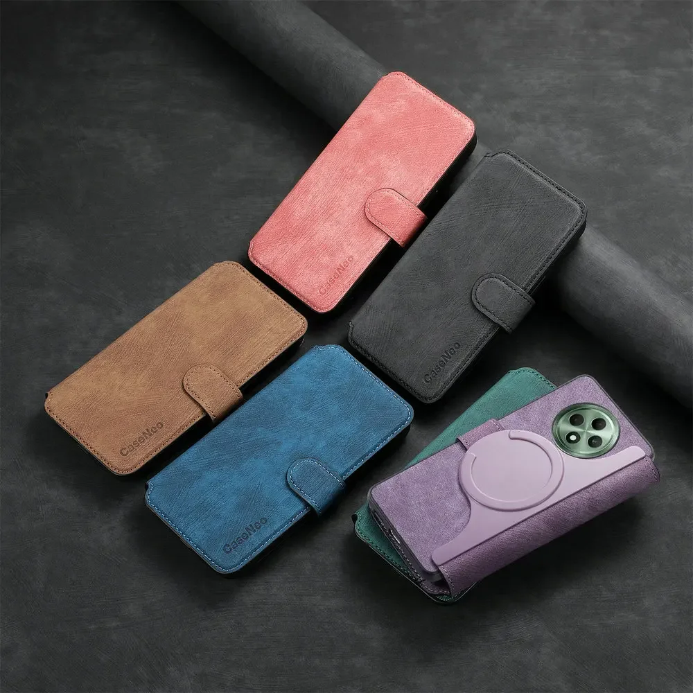 Luxury Leather Magnetic Wallet Case - Premium 2-in-1 Protective Cover