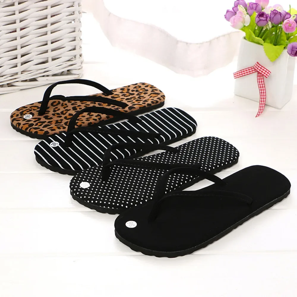 Stylish Summer Leopard Print Rubber Sandals for Women & Men - Indoor/Outdoor Beach Slides, Lightweight & Comfortable Flip-Flops