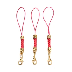 Versatile Keychain Rope Set with Lobster Clasp and Jump Rings for Crafting and Jewelry Making (Gold-Rose red)