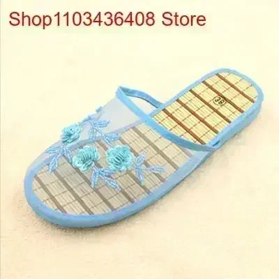 Women Stylish  Floral Slippers Flats Flip Flop Loafers Ladies Mules Fresh Breathable Home Floor Parent-Child Eva Bottom - 2