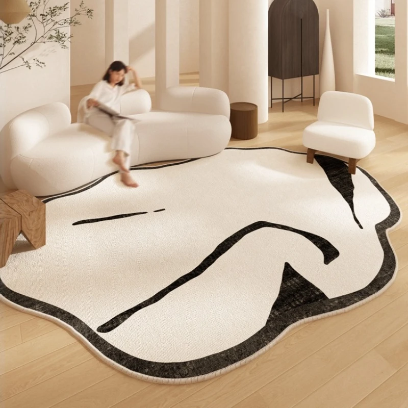 Irregular Shape Living Room Carpet Simplicity Light Luxury Coffee Tables Rug Plush Fluffy Cloakroom Bedroom Bedside Mat Alfombra 2