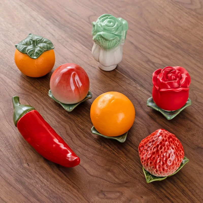 Artificial Fruit Storage Tank Ceramic Sealed Storage Jar Tea Caddy Peach Container Orange Tea Organizer Box Mini Cartoon Jar tea canister ceramic storage jar airtight container