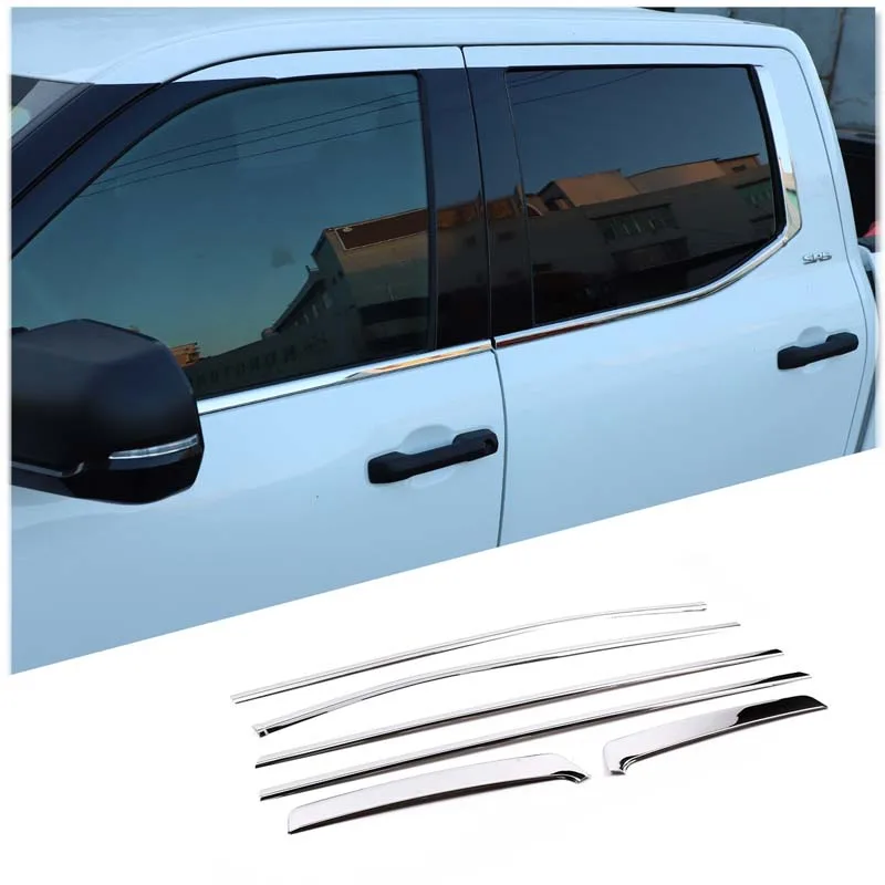 For 20222023 Toyota Tundra Stainless Steel Silver Car Styling Window