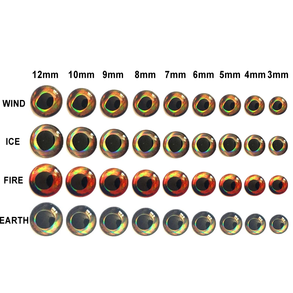 100PCS Realistice 3D Living Simulation Epoxy Fish Eyes Fly Fishing Crankbait Minnow DIY Fishing Lure Eyes Material 3-12 fishing lure