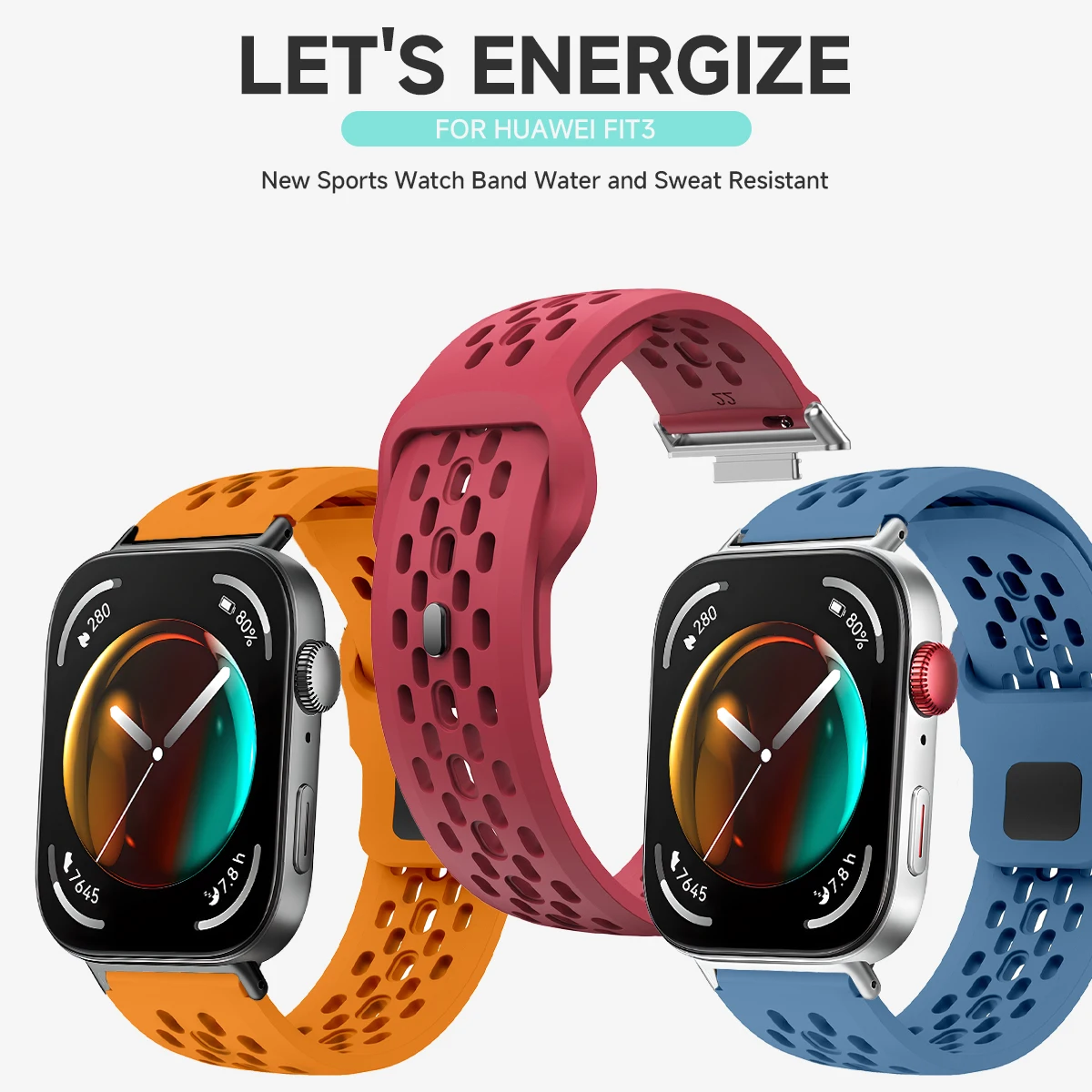 Breathable Sports Silicone Replacement Strap - Universal Fit Wristband Bracelet