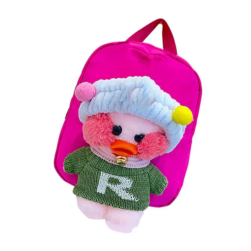 Waterproof Girls Backpack with Detachable Plush Duck