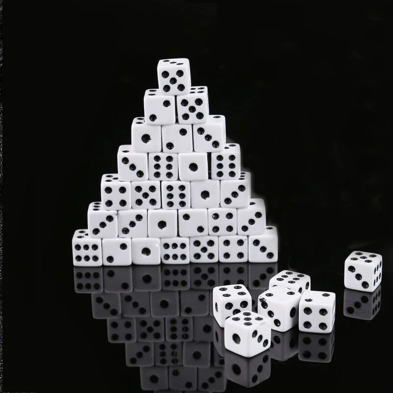 Set Di 10 Dadi Bianchi Da 16 Mm Per Giochi Da Tavolo – A 6 Facce, Angoli Arrotondati, Ecologici, Prodotto Nel Regno Unito