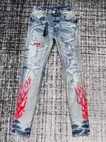 discounted Men bandana flame distressed blue jean 1