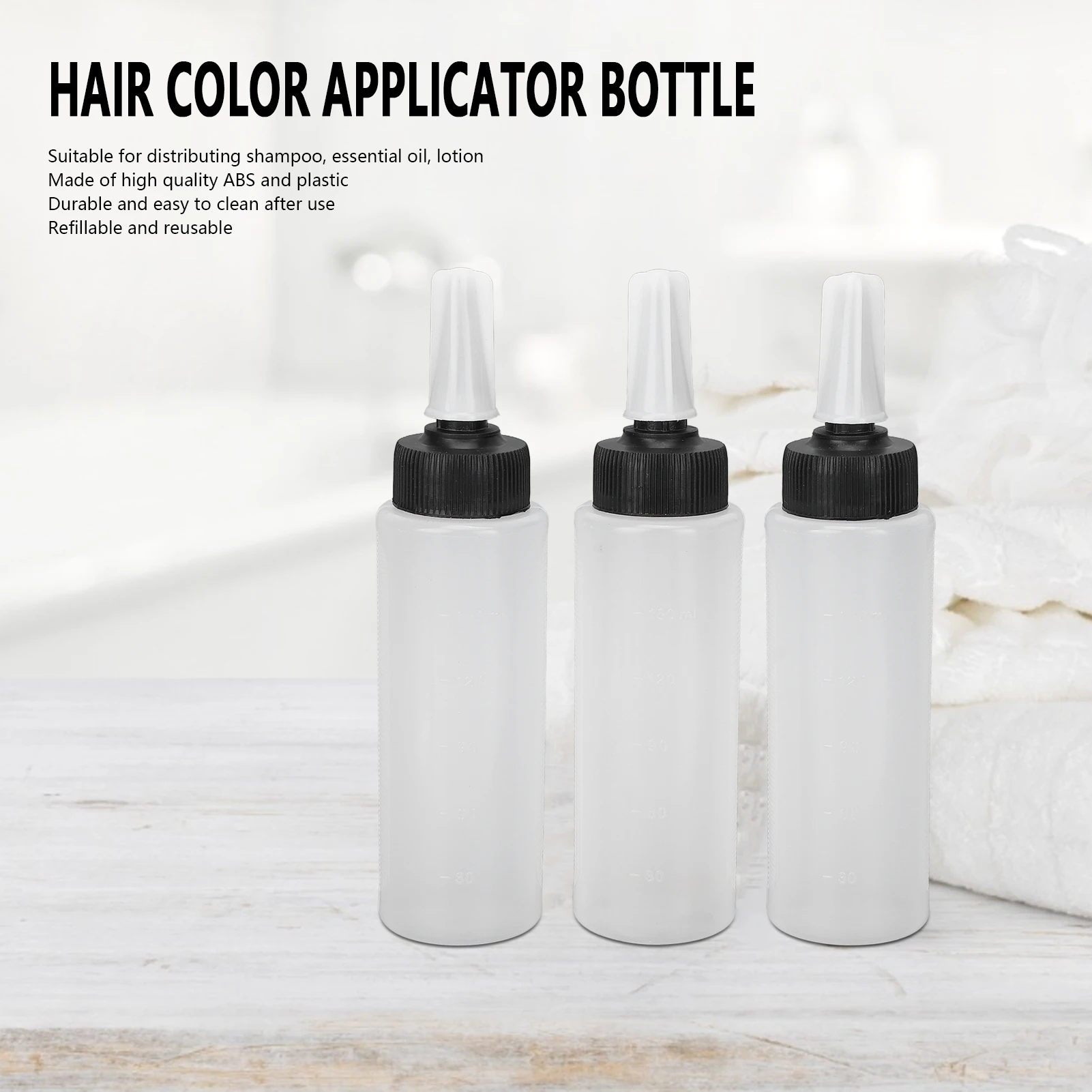 Empty Shampoo Applicator Bottle 3pcs Salon Hair Care Accessories Tool Hair Cleaning Bottles Dry Washing Pot Cleaning