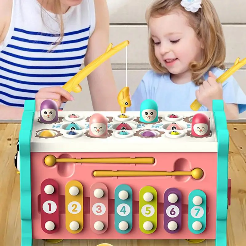 Pound A Mole Game For Toddlers 6-in-1 Multifunctional Puzzles For Toddlers Interactive Educational Interactive Pound A Mole Game