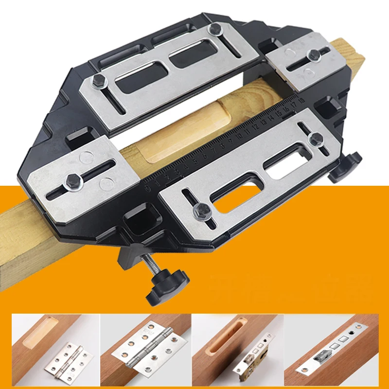 Wooden Door Hinge Slotting Locator Hole Opener Door Hinge Template Jig